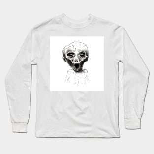 Screaming Child, Ink Illustration creepy mummy Long Sleeve T-Shirt